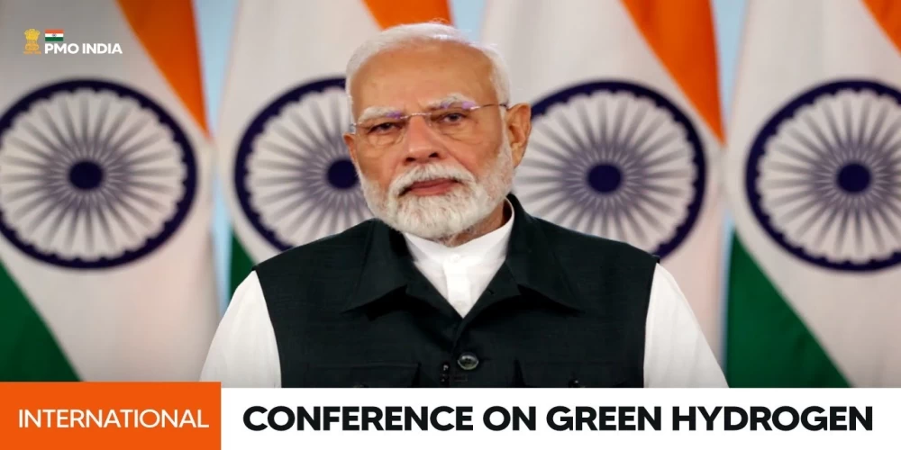 Prime Minister Narendra Modi addresses second International Conference on Green Hydrogen Prime Minister Narendra Modi addresses second International Conference on Green Hydrogen